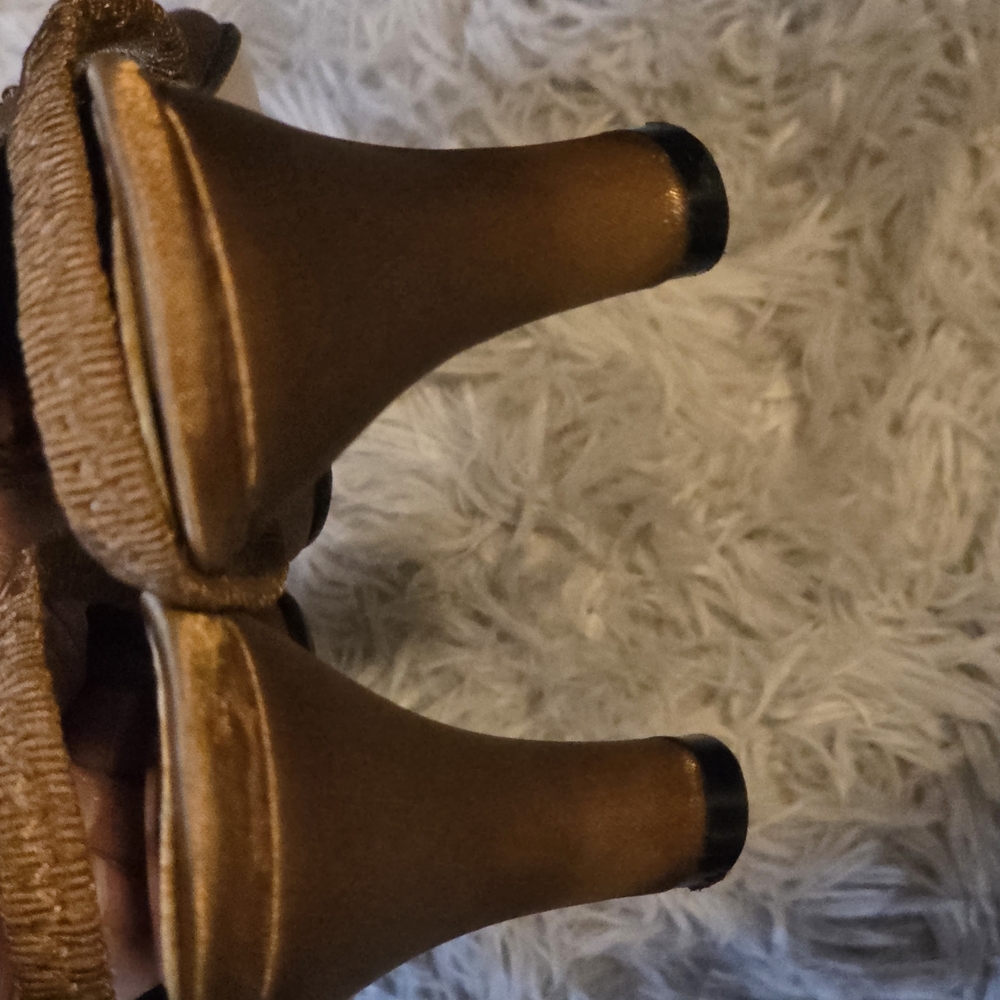 Bronze Floral Women's Heels - Picture 4 of 4